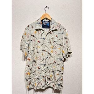 Rowdy Gentleman The Hawaiian Shirt XL Guns Target Rifles